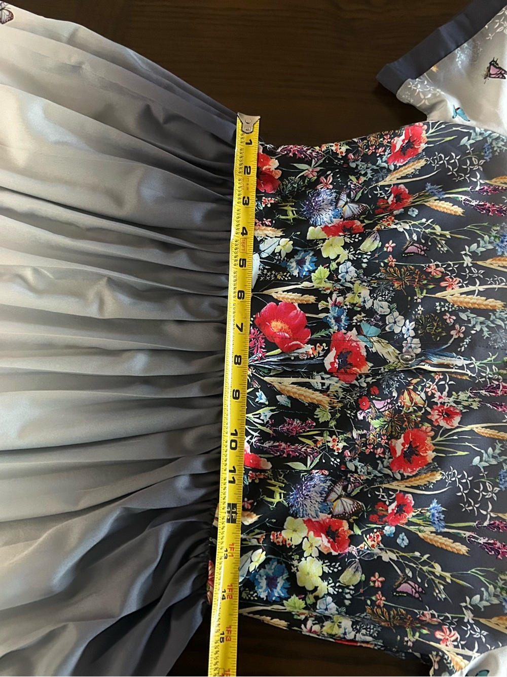 Floral Ombre Collared Midi Dress in Navy and Gray - Picture 4 of 4
